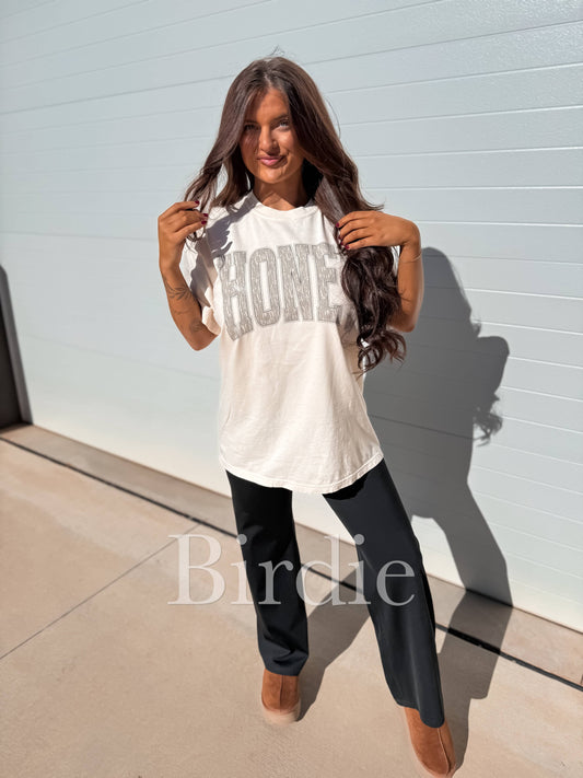 Honey Birch Camo Graphic Tee on Ivory