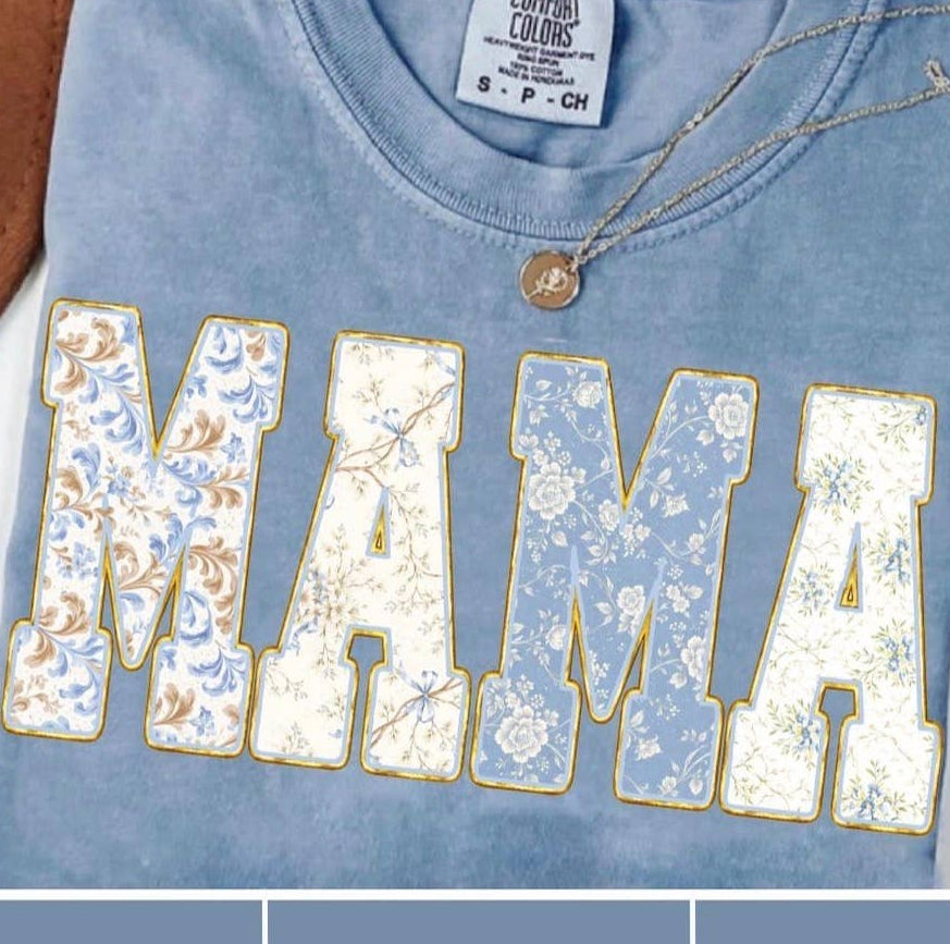 Blue Toile Name Shirt