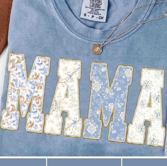 Blue Toile Name Shirt