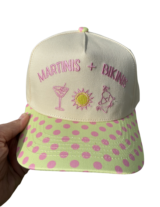 MARTINIS & BIKINIS CANVAS CAP
