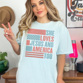 Load image into Gallery viewer, She Loves Jesus and America Too USA Graphic Tee
