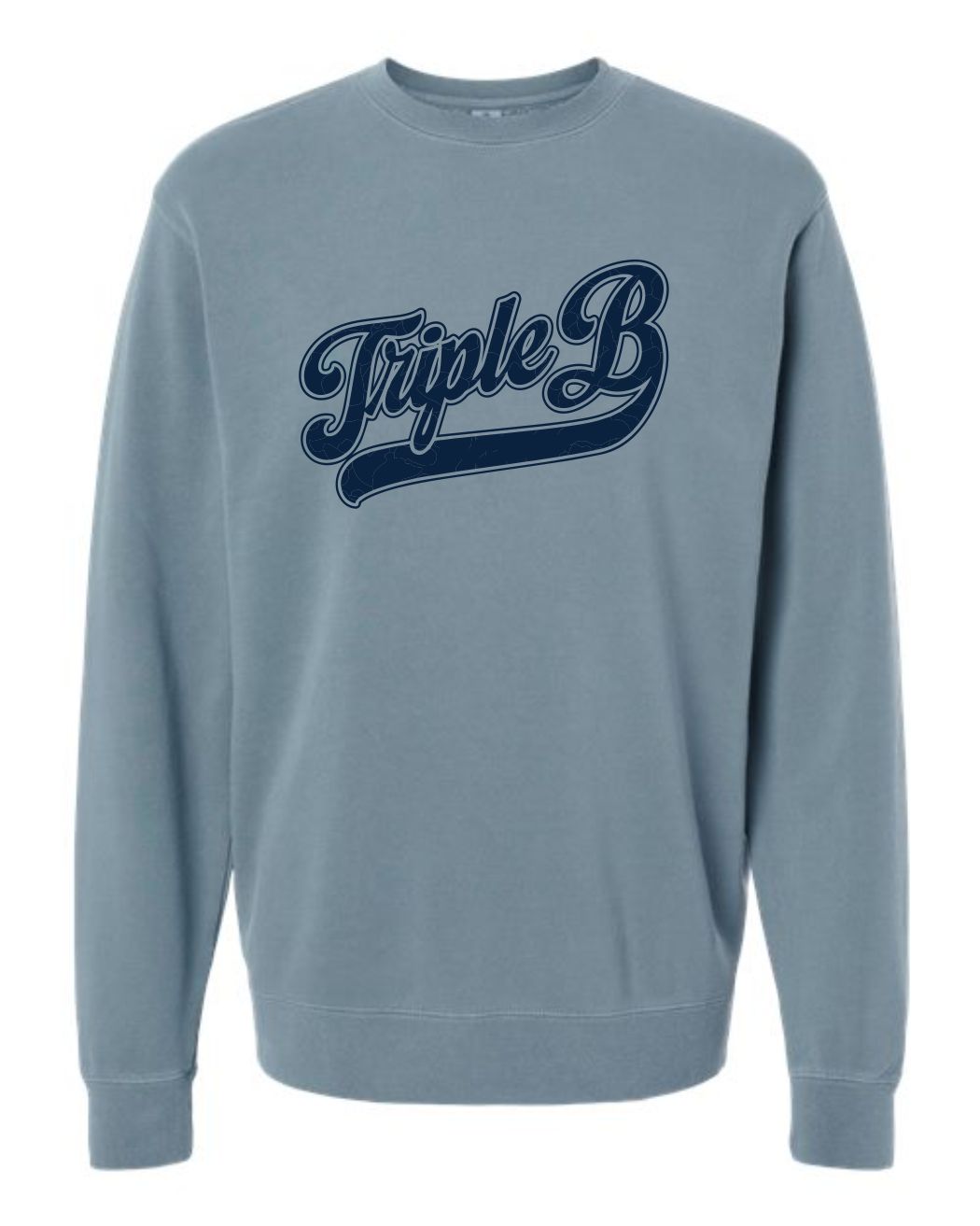 Slate Blue Pigment Washed Triple B Crewneck