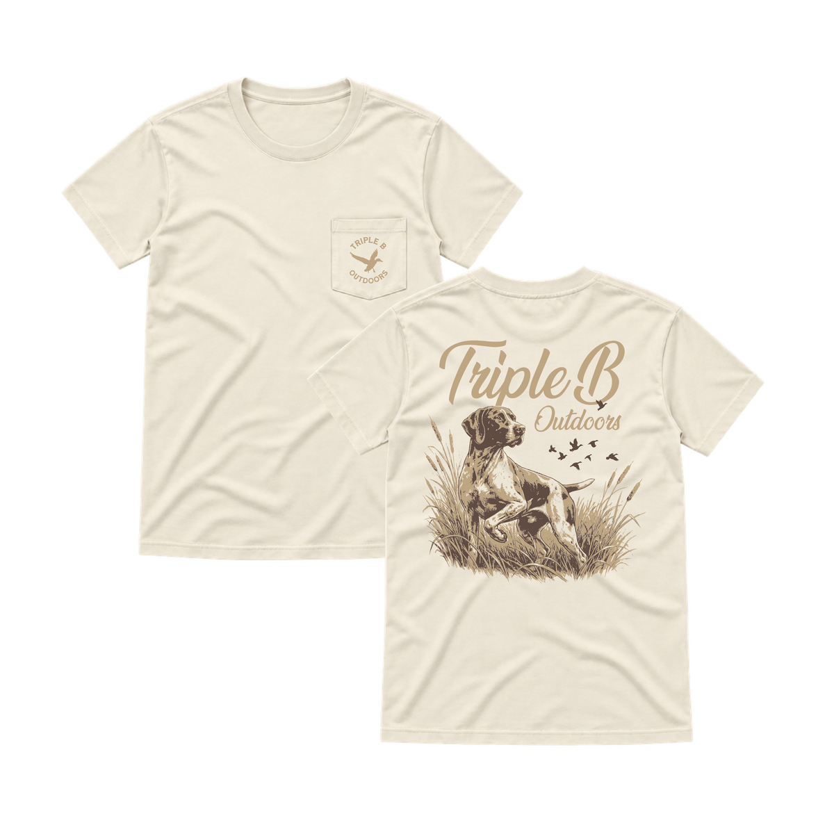 Dog Field Script Triple B Pocket Tee