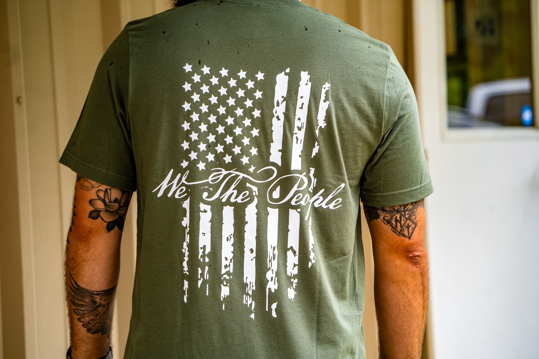 Military Green "We The People" T-Shirt