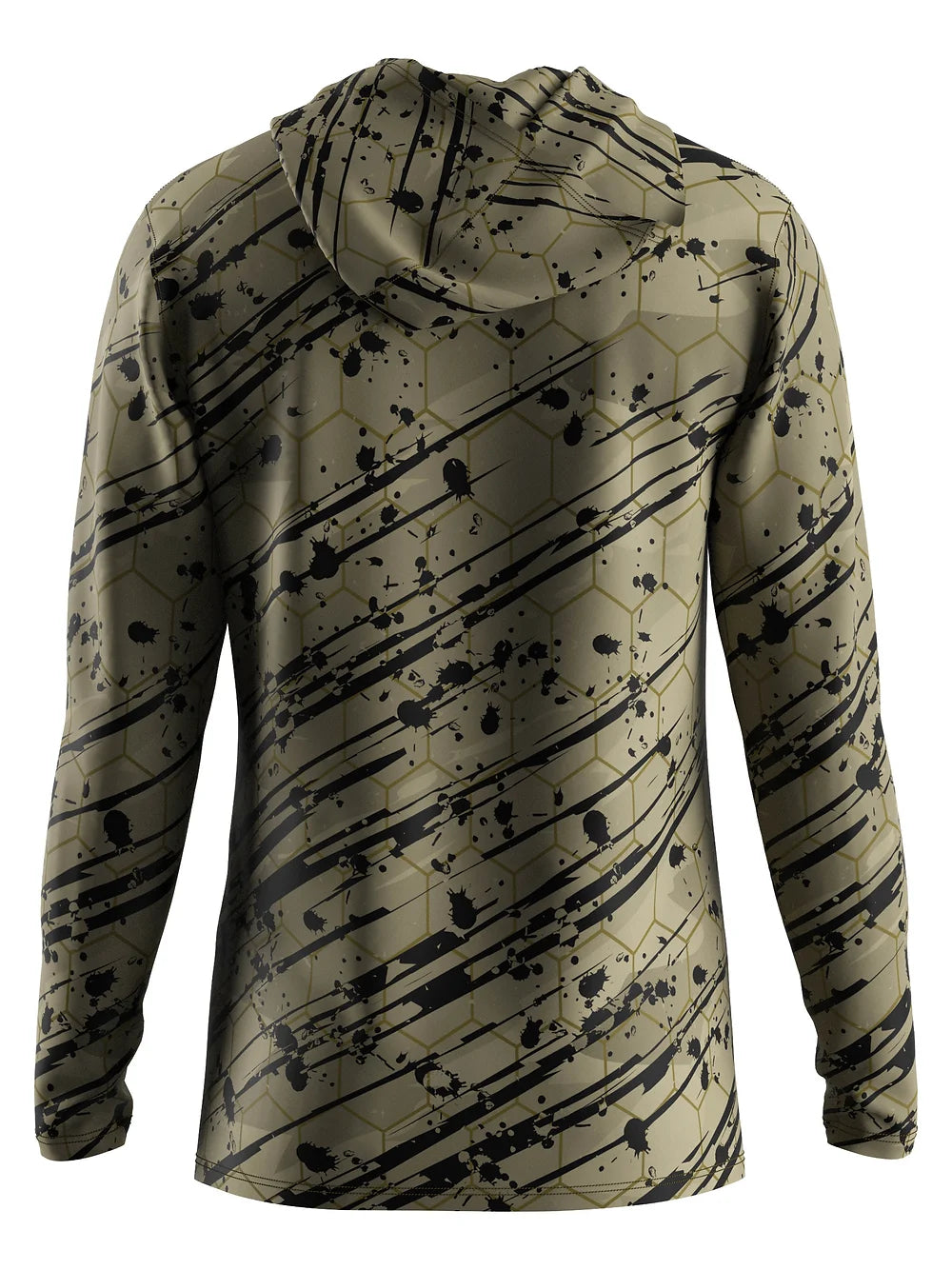 Honeycomb Dri-Fit Fishing Hoodie- Green and Brown