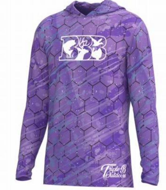 Honeycomb Dri-Fit Fishing Hoodie- Purple