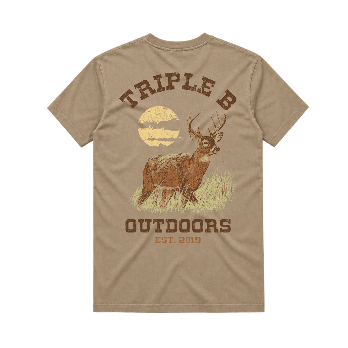 Whitetail Deer Moon Triple B Pocket Tee