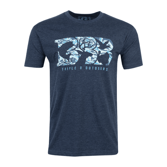 Blue Camo Logo Tee - Triple B Outdoors