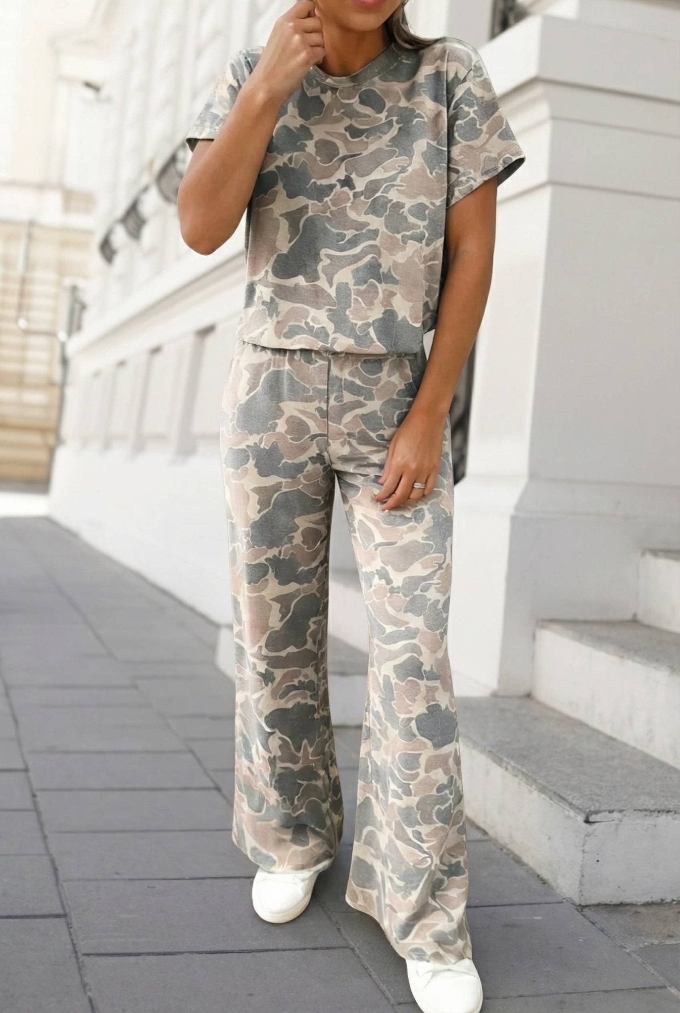 Camo Print T Shirt 2pcs Pants Set - Triple B Outdoors