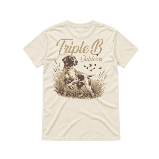 Dog Field Script Triple B Pocket Tee - Triple B Outdoors