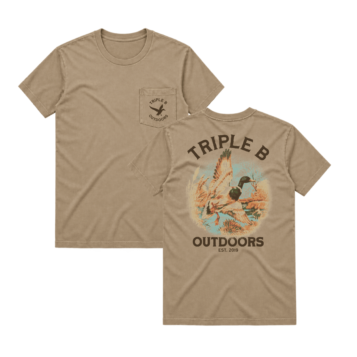 Flying Mallard Triple B Pocket Tee - Triple B Outdoors