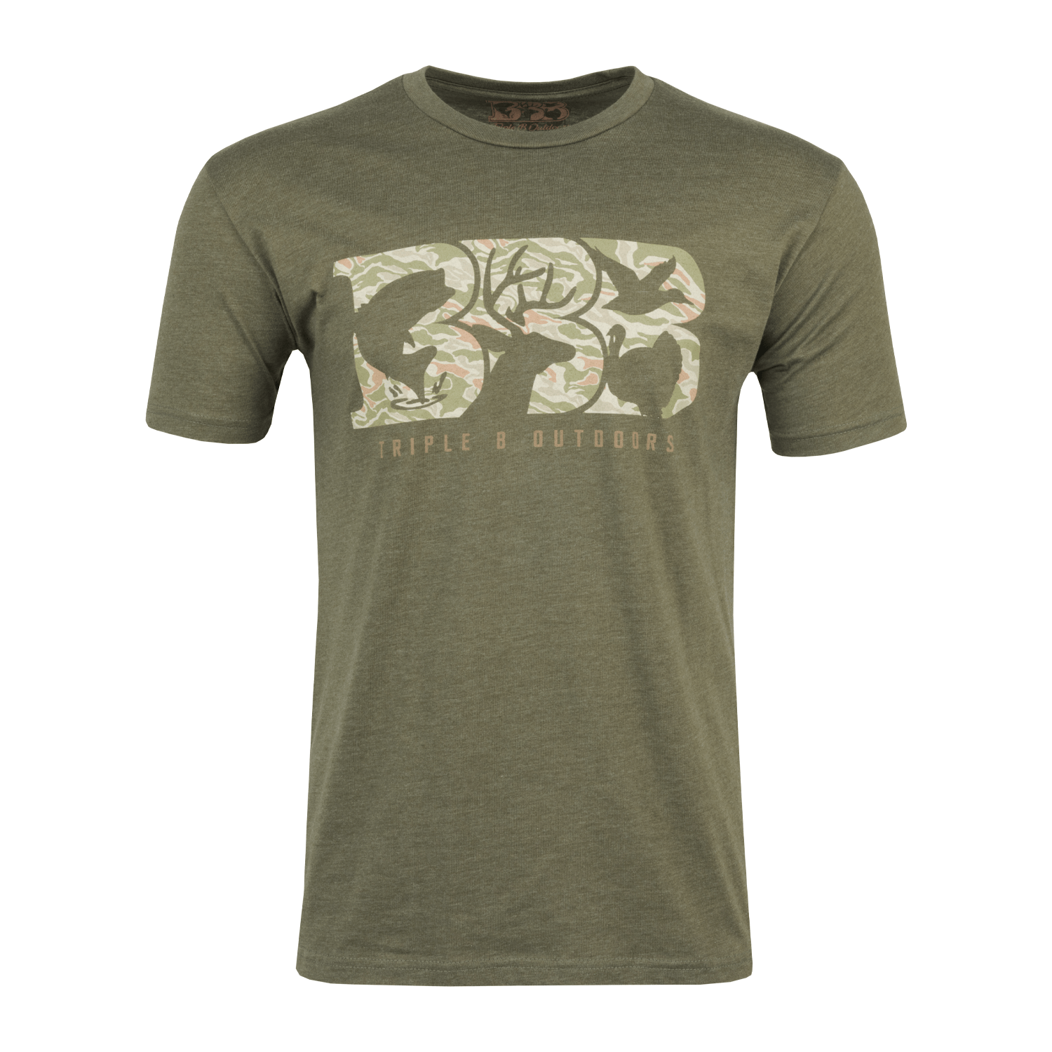 Green Camo Logo Tee - Triple B Outdoors