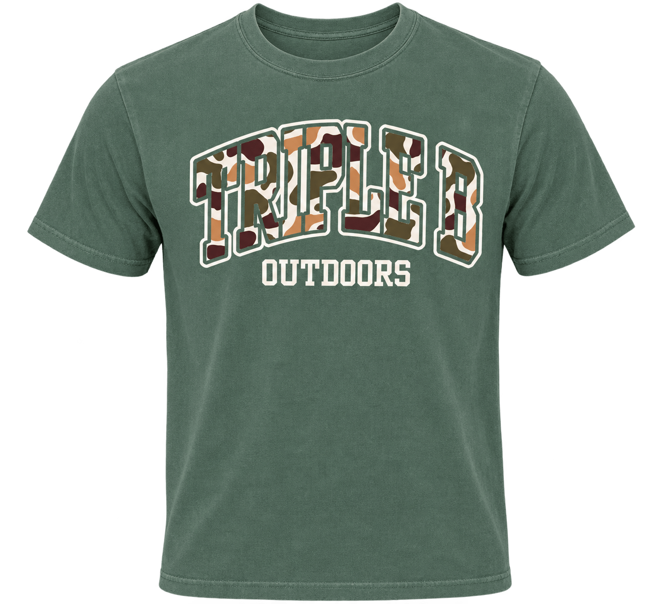 Green Duck Camo Logo Triple B Tee - Triple B Outdoors