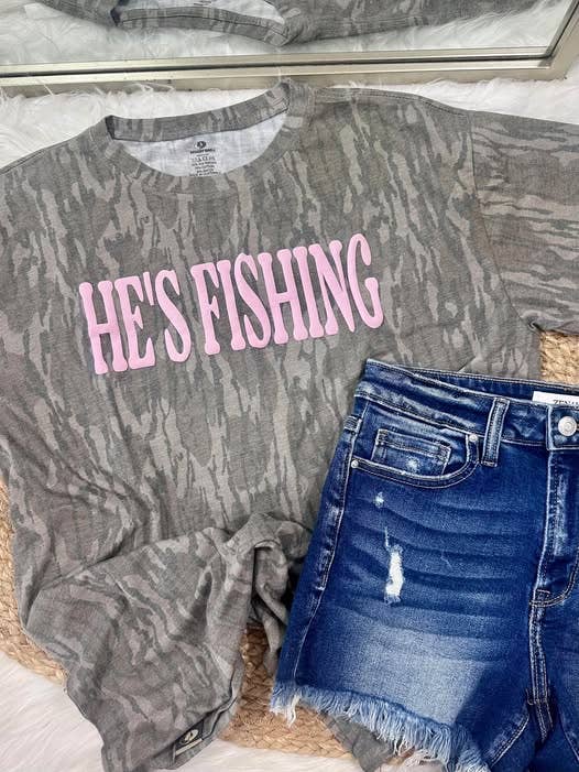 He's Fishing Puff Vinyl Design - Triple B Outdoors