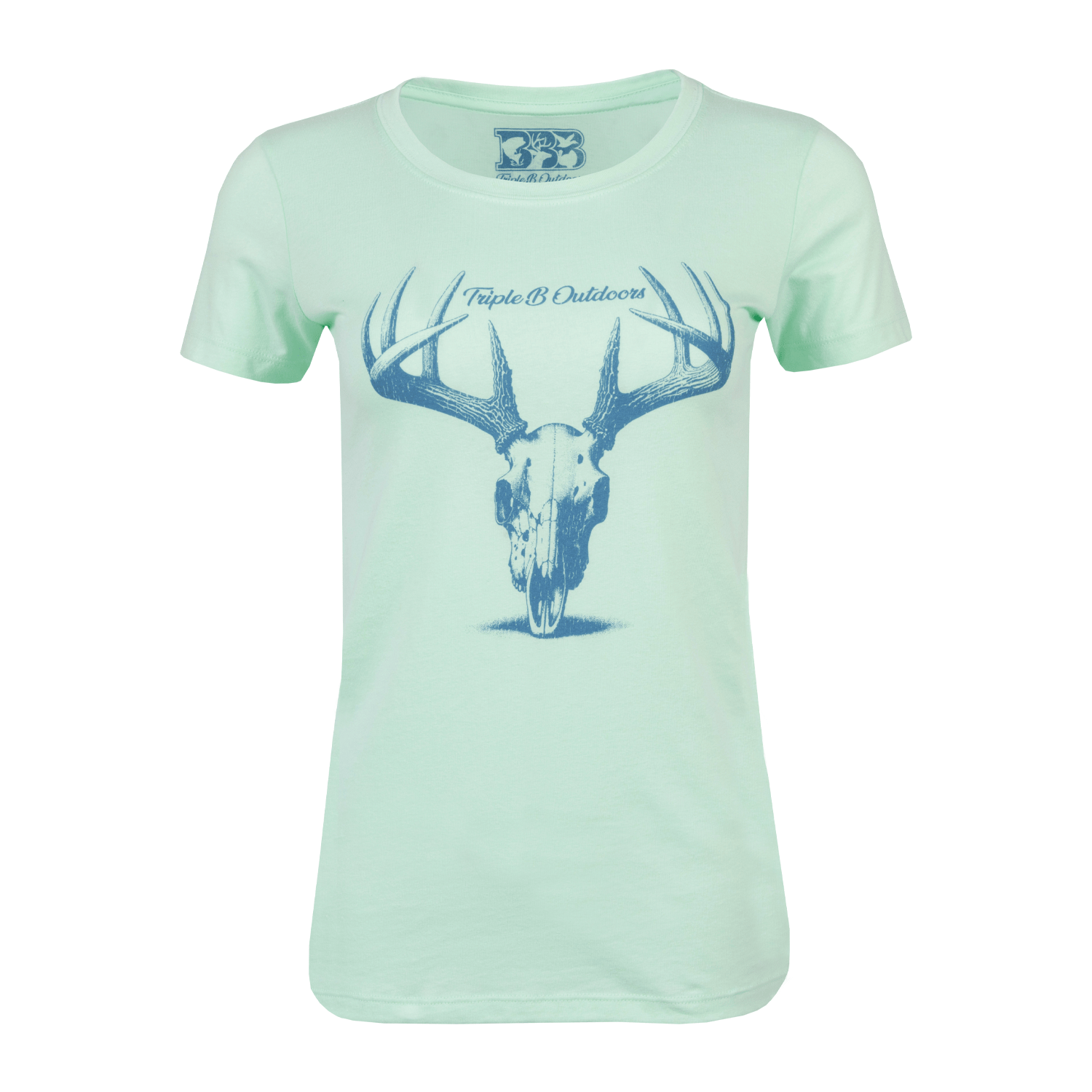 Ladies' Fitted Mint Skull Tee - Triple B Outdoors