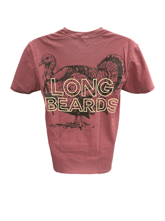 Longbeard Maroon Tee - Triple B Outdoors