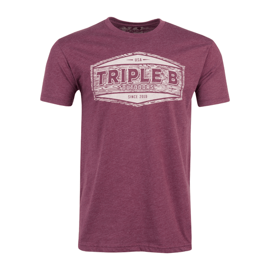 Maroon Woodgrain Tee - Triple B Outdoors