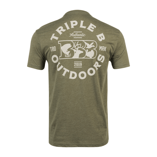 Military Green Circle Logo Tee - Triple B Outdoors