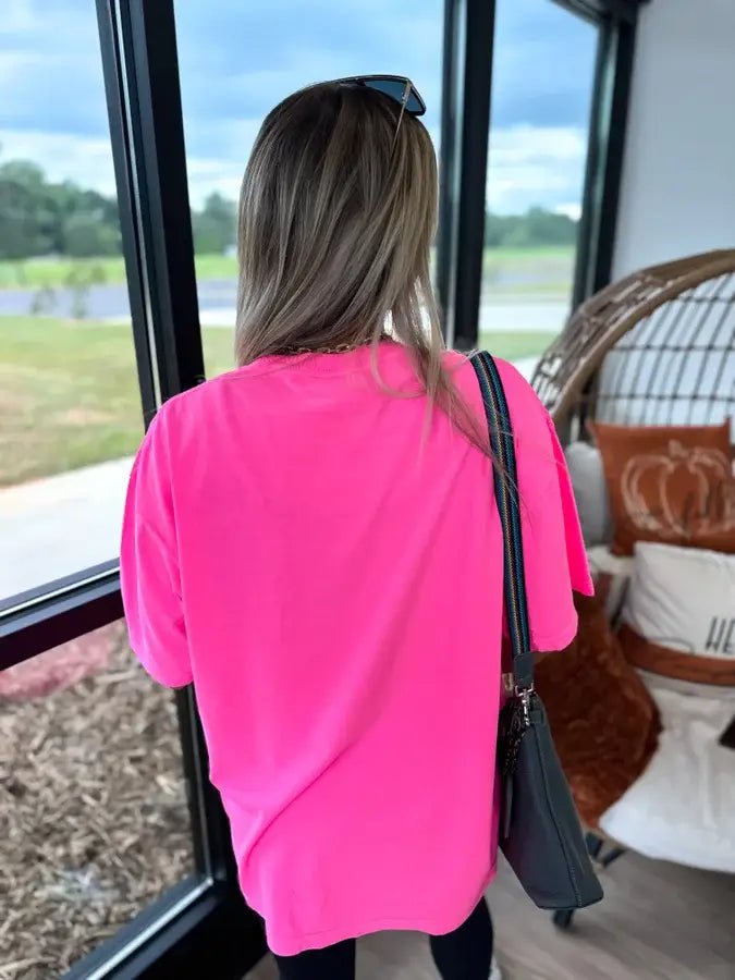 OVERSTIMULATED Neon Pink Graphic Tee - Triple B Outdoors