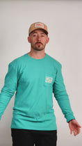 Load and play video in Gallery viewer, Teal Long Sleeve Duck Shirt
