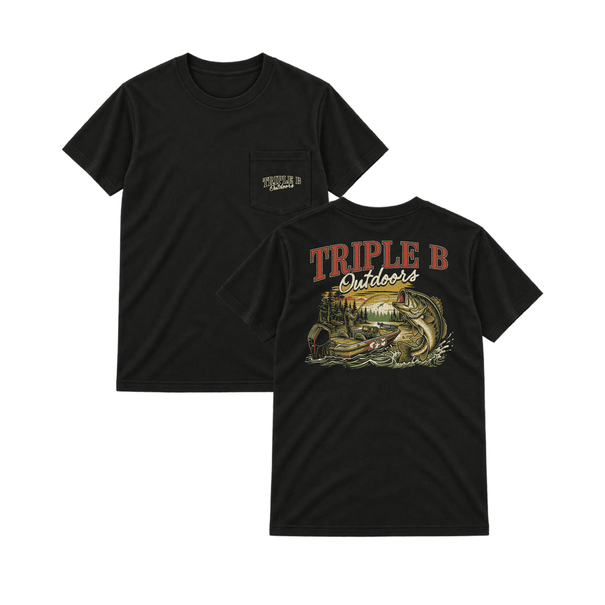 Raging Bass Triple B Pocket Tee - Triple B Outdoors